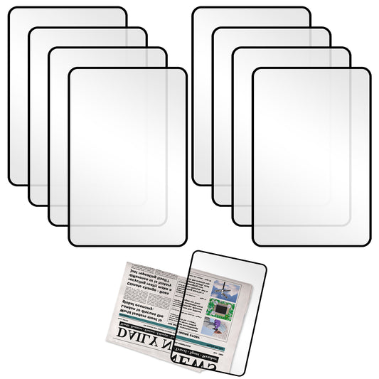 8Pcs Magnifying Sheets for Reading 5x7, Full Page Magnifier for Reading 3x Flat Fresnel Magnifying Lens Bookmark Flat Magnifying Page Reader for Seniors Reading Small Prints Newspaper Map and Books