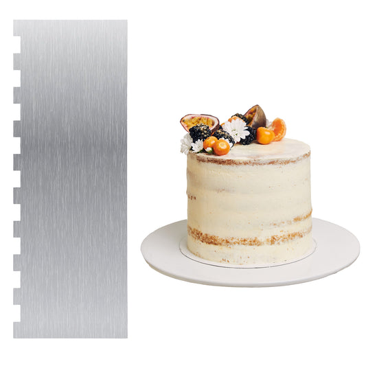 9 Inch Stainless Steel Cake Scraper, Cake Scraper Smoother Cream Cakes Scrapers Cakes Decorating Comb Edge Side Metal Bench Smoother Scrapers for Buttercream Frosting, Mousse and Cream