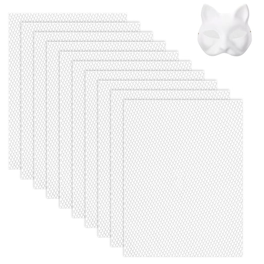 10 Sheets White Fursuit Eye Plastic Mesh 0.5mm Therian Eye Mesh Waterproof Printable PVC Plastic Eye Mesh Sheet for Furry Cosplay Props Fursuits Handicrafts Making, 11.8in x 7.87in