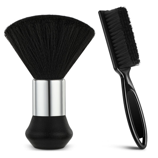 Barber Neck Duster, 2 PCS Professional Barber Brush Set Hair Dusters Soft Neck Duster Brush, Barbers Accessories Cleaning Supplies for Hair Cutting & Styling, Hairs Stylist Tools and Salon Supplies