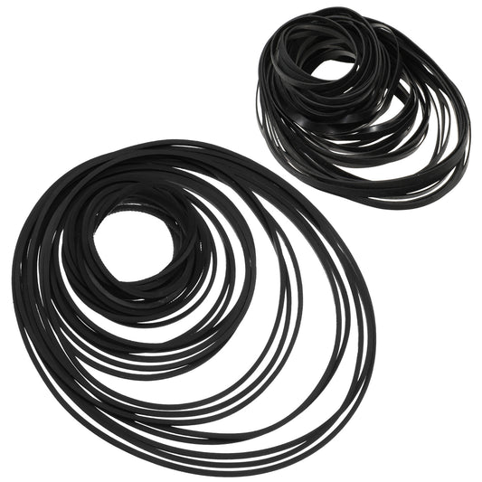 100 Pcs Black Recorder Rubber Belts Cassette Recorder Repair Maintenance Mix Flat Cassette Tape 40-135 mm Machine Rubber Belts Cassette Belt Replacement for DVD CD LD VCR Drives (1mm and 3mm Width)
