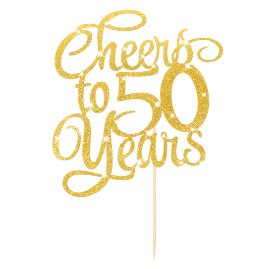 Gold 50th Anniversary Cake Toppers Glitter Wedding Anniversary Party Decoration Gold Ideas Birthday Party Decorations