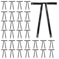 Twist Tie Bows, 30 Pcs 5 x 7 Inches Black Bows Cute Satin Ribbon Bow for Gift Wrapping DIY Craft Gift Cake Treat Bags Wedding Decorations Party Favors Birthday Party