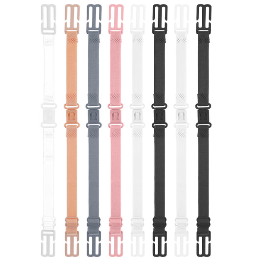 QfwdfcTrenz Women's Bra Strap Clips Holder, 8Pcs Bra Shoulder Straps Adjustable Elastic Shoulder Straps Non-Slip Elastic Strap Stop Slipping Clips Detachable Connecting Soft Comfortable