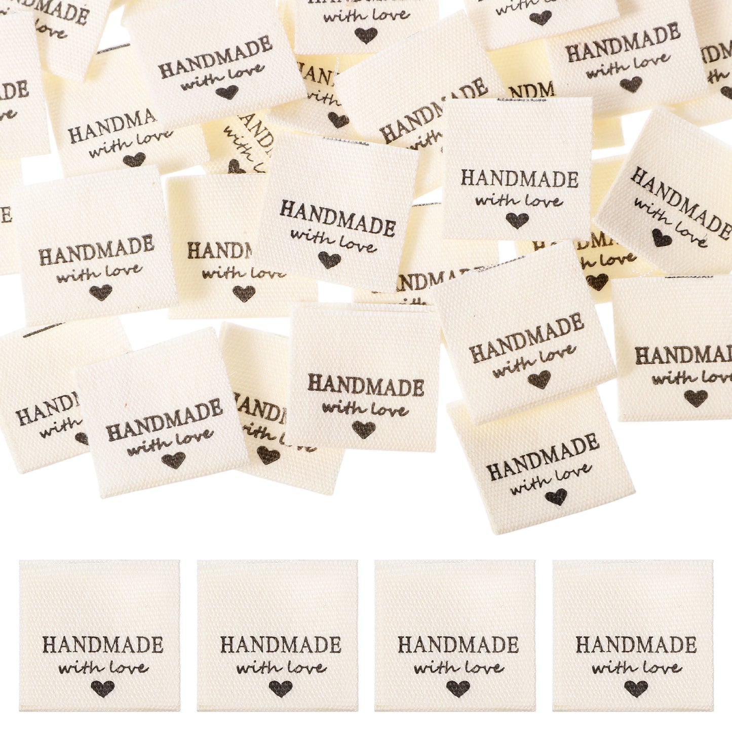 Styquenzer 100 Pcs 4 x 2 cm Sewing Label for Handmade Item, Polyester