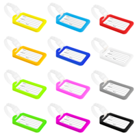 12 Pcs Luggage Tags, Candy Color Name Tags for Luggage Suitcases Travel Luggage Tags with Lanyard and Name ID Identifiers Backpack Name Tags for Kids Waterproof Airplane Suitcase Backpacks Labels