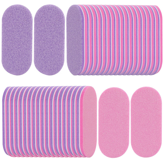 Mini Nail Buffer Blocks, 100/180 Grit Buffing Blocks, Nail Buffer for Acrylic Nails, Polish Sanding Buffer Strips for Acrylic Nails, Mini Nail Buffers Manicure Tools(Pink/Purple)