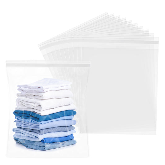 10 Count Large Plastic Zipper Storage Bags, 5-Gallon Heavy-Duty Clear Reclosable Bags Large Capacity Bags 18x24 Inch Reclosable Food Storage Bag for Food, Clothing, Office Supplies & Travel Essential
