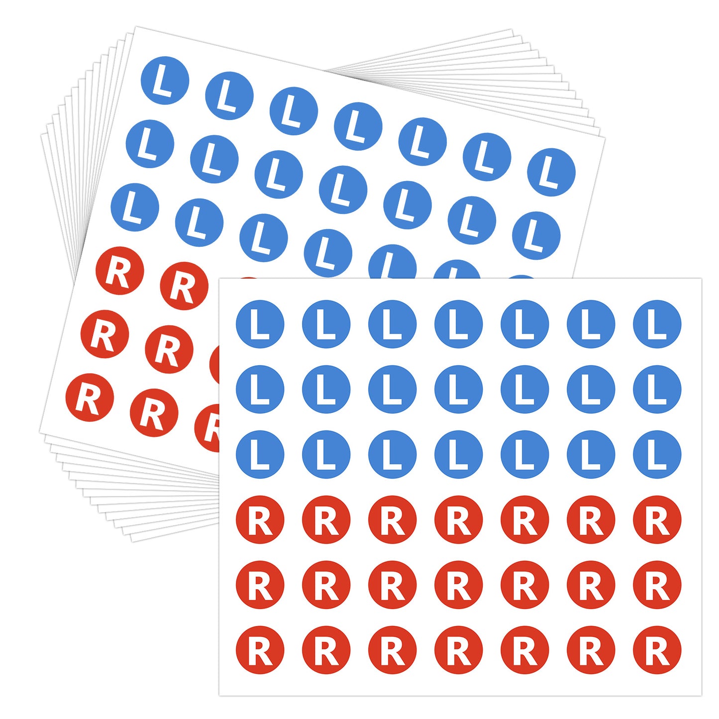 15 Sheets(630PCS) 13 mm L & R Stickers for Marking Left and Right Direction