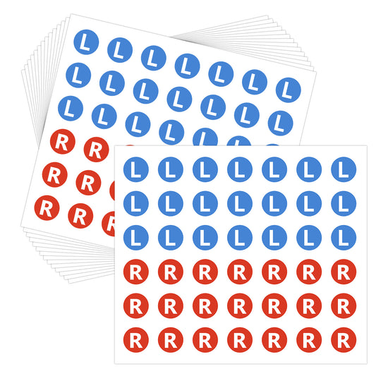 15 Sheets(630PCS) 13 mm L & R Stickers for Marking Left and Right Direction