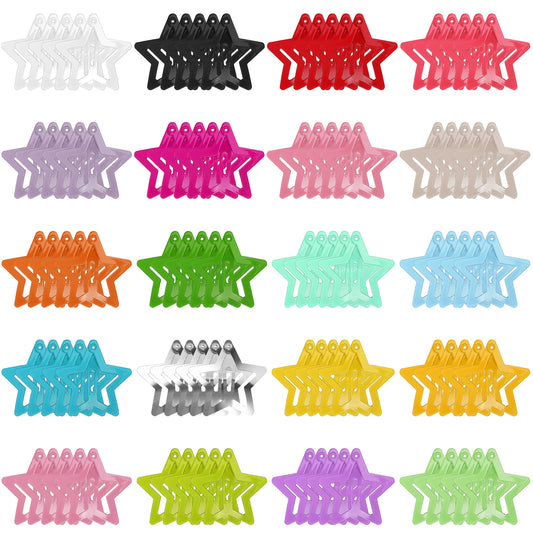 100 PCS Star Hair Clips Colorful Metal Snap Hair Clips, Star Barrettes Cute Hair Clips Star Hair Accessories Non-slip Star Clips Hair for Girls, Toddlers, Kids, And Women