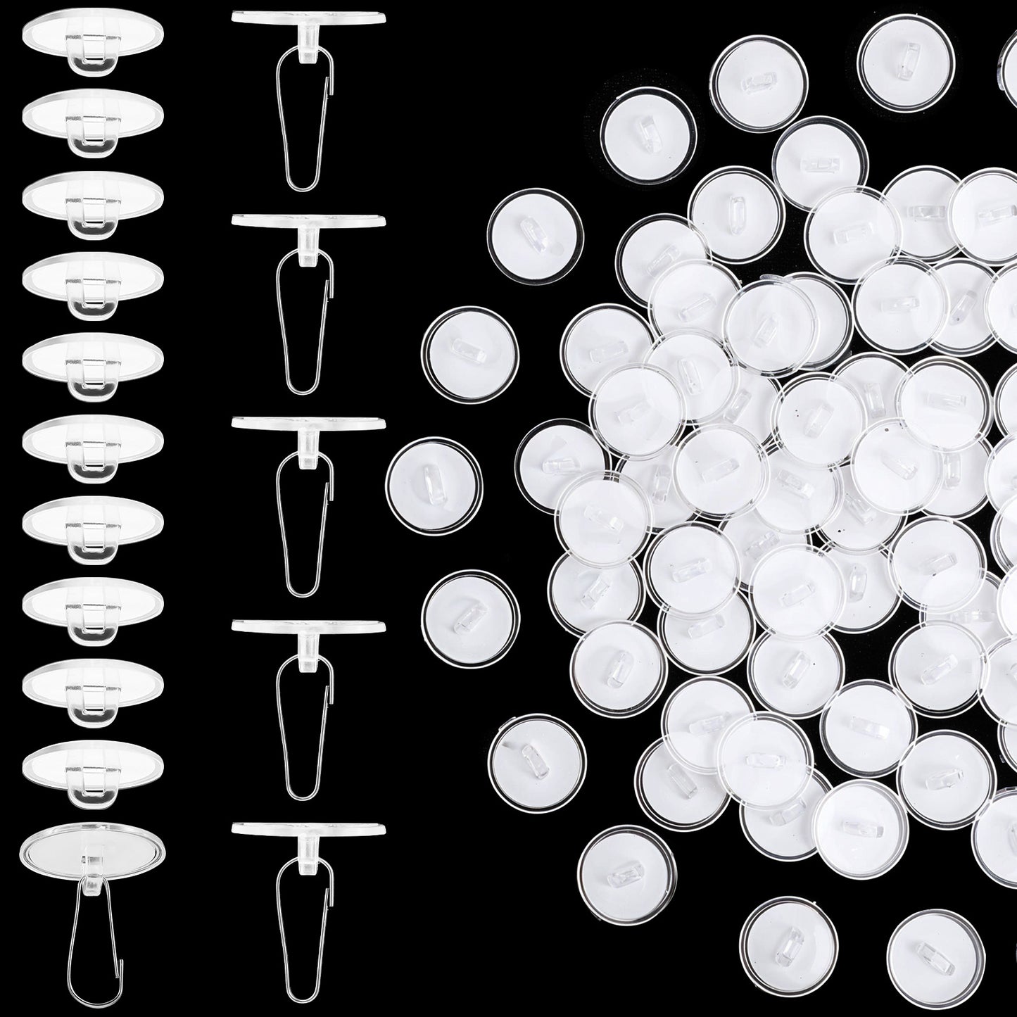 100 Pack Self-Adhesive Ceiling Hooks, Removable No-Drill Hanging Hooks Clear Sticky Ceiling Hanger for Paper Lanterns Plants Lights Festival Wedding Birthday Party Hanging Decorations Storage