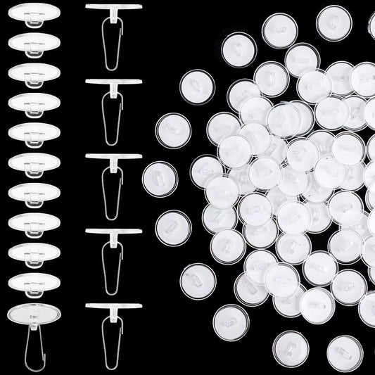 100 Pack Self-Adhesive Ceiling Hooks, Removable No-Drill Hanging Hooks Clear Sticky Ceiling Hanger for Paper Lanterns Plants Lights Festival Wedding Birthday Party Hanging Decorations Storage