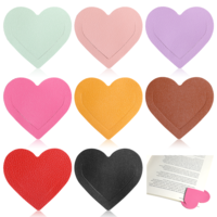 8 PCS Leather Heart Bookmarks, Cute Heart Corner Book Mark Corner Page Book Marks Unique Bookmarks for Women Books Accessories Reading Gifts for Women Teachers Students School Office Home Supplies
