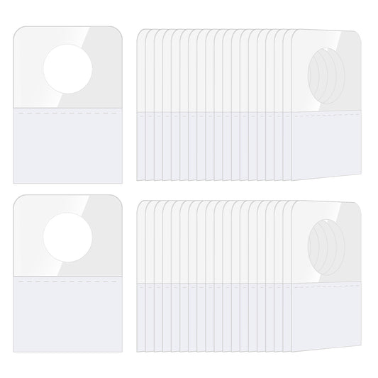 300 Pcs Hang Tabs 1-1/2 x 1 In Round Hole Self Adhesive Hanging Tags for Retail Transparent Euro Hole Hangers for Products Clear Plastic Sticky Hanging Tabs for Display Sales Items Handicrafts Jewelry