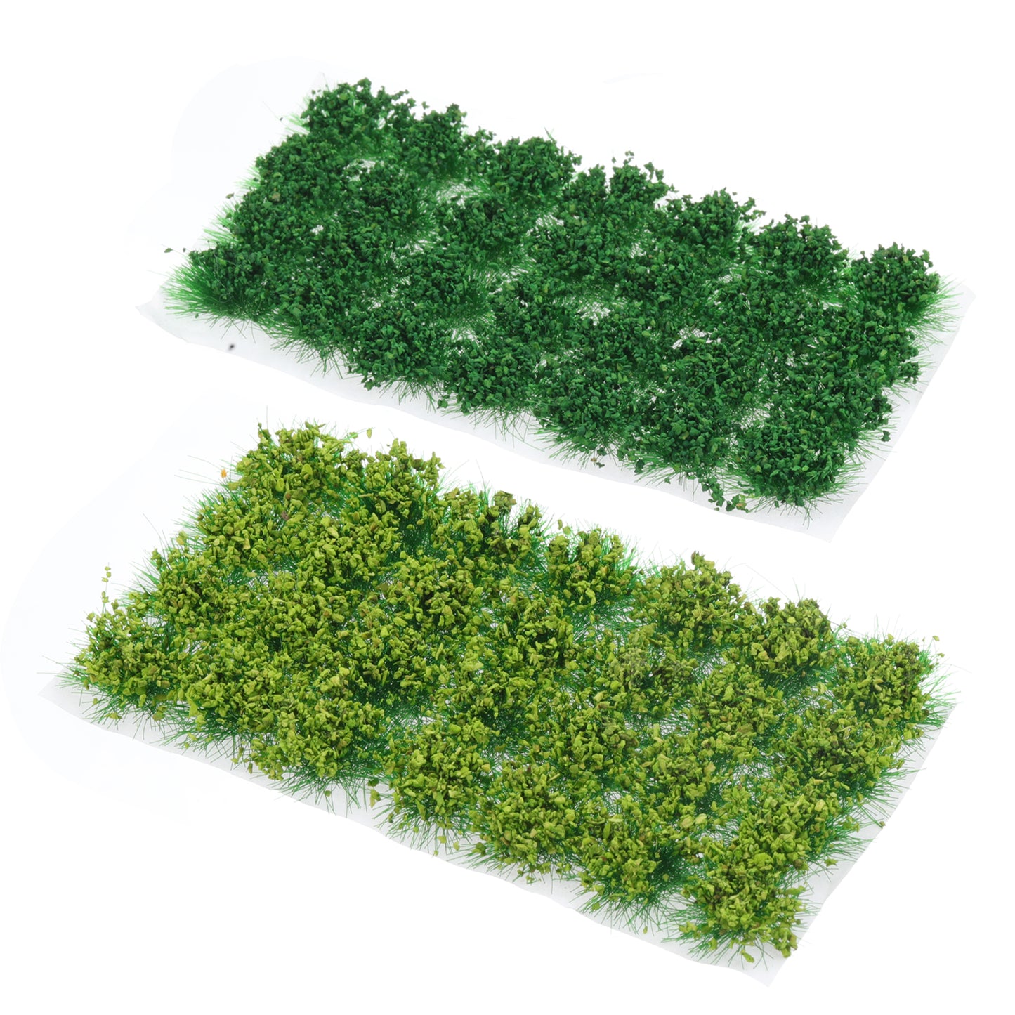 SynHHergyx 2 Boxes Miniature Green Tufts Static Bushy Grass Tuft Model Lowland Shrubs Scenery Model for Miniature Landscape Gaming Terrain(2 Color)