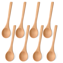 8 PCS Wooden Spoons for Honey Wooden Handmade Small Soup Spoons Honey Teaspoon Mini Mixing Spoons Serving Spoons Condiments Spoons for Seasoning Oil Coffee Tea Sugar