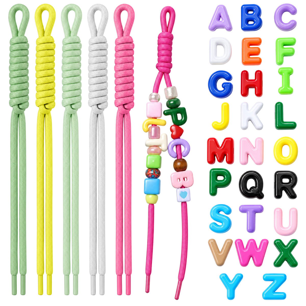 Chunky Alphabet Beads, 26 Pcs Chunky Letter Beads for Keychains