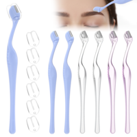 6PCS Eyebrow Razor, Portable Mini Eyebrow Razors Women Facial Hair Trimmers Eye Brow Razors with Safety Cap for Face Eyebrows Shaper Tool Hair Trimmer Makeup Face Care (Multicolor)