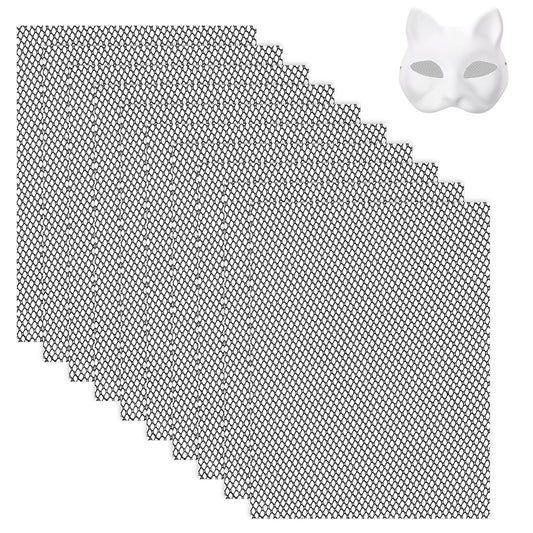 10 Sheets Black Fursuit Eye Plastic Mesh Waterproof Printable PVC Plastic Eye Mesh Sheet 1mm Therian Eye Mesh for Furry Cosplay Props Fursuits Handicrafts Making, 11.8in x 7.87in