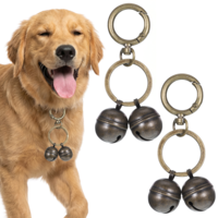 Xthrotsenk 4 PCS Copper Bell for Dog Collar Dog Bells for Pet Tracking Extra Loud Bell Dogs Collar Charms Cat Bells with Quick Clips for Pet Dogs Cats