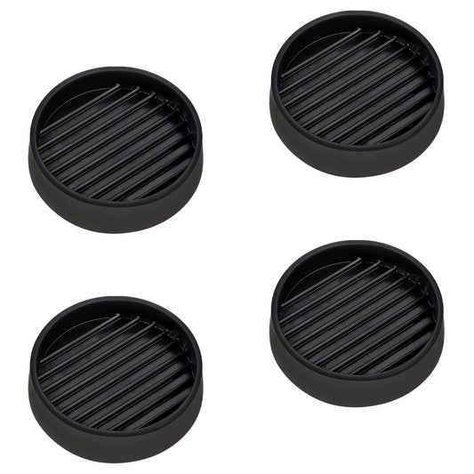 2X2 Round Rubber Caster Cups Black Round Anti Skid Furniture Feet Anti Slide Furniture Cup Bed Couch Floor Protectors for Bed Couch Chair Desk(4pcs)
