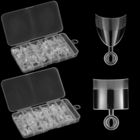 480Pcs Extra Short Half Cover Nail Tips Set: 240PCS Wider Square Toe Nail Tips & 240PCS Almond Acrylic Nails Tip Clear False Soft Gel for Nails Extensions with Box, 12 Sizes