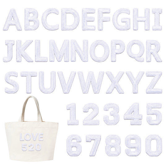Iron on Letters and Numbers, 36 Pcs Iron on Letters for Clothes