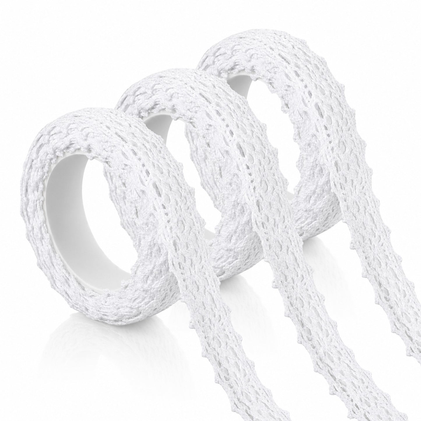 3PCS Self-Adhesive Lace Tape Lace Ribbon, 0.6" Wide 1.86Yard Laces Pattern Self-Adhesive Tapes, DIY Scrapbooking Laces Tape Sticker for Scrapbook Drawers Cups Books Hats Bags Crafts