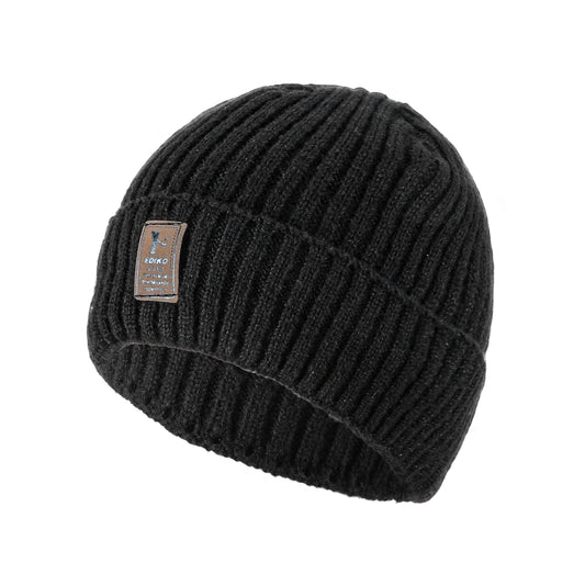 Zelphvt Fisherman Beanie for Men, Short Cuffed Beanies Wool Beanie Womens Black Beanies Winter Hat Knit Skull Cap
