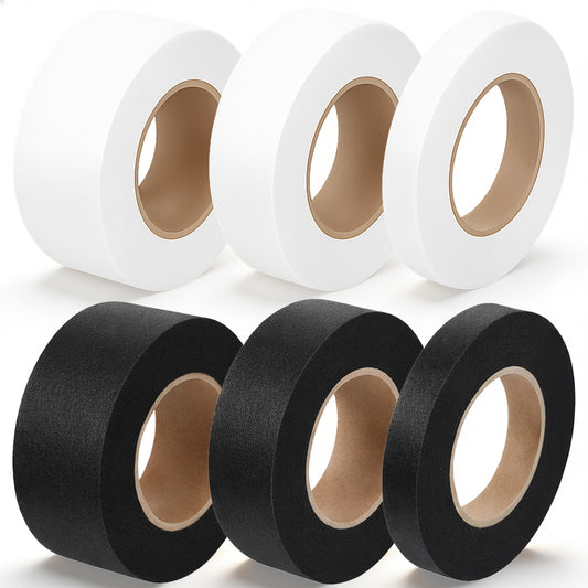 Eldraqth 6 Rolls of Iron on Hemming Tape, 162 Yards Iron-On Hem Tape for Pants, Adhesive Fabric Fusing Tapes No Sewing Tapes for Clothes Dresses Curtains Crafts, 0.4/0.8/1.2 Inch (White, Black)