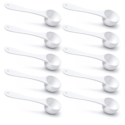10 Pcs 5g Teaspoon Measuring Spoons, PP Yeast Spoon White Measuring Spoons Plastic for Tea Sugar Milk Coffee and Baking