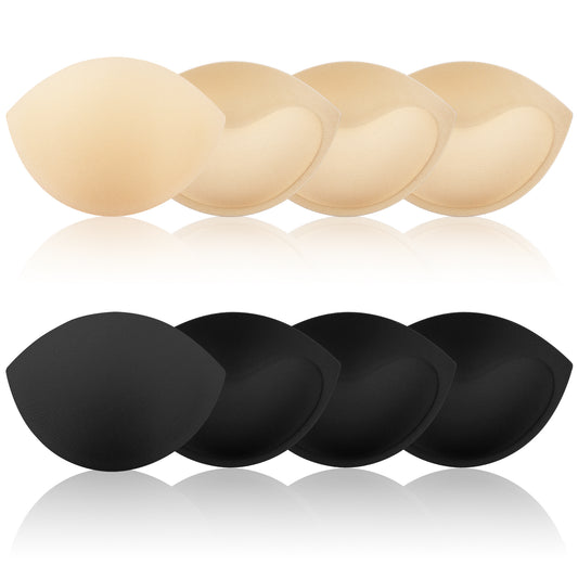 Trinkrittey 4 Pairs Bra Pads Inserts, Small Size Bra Inserts Breast Enhancers Replacement Women's Push up Breast Pads for Swimsuit