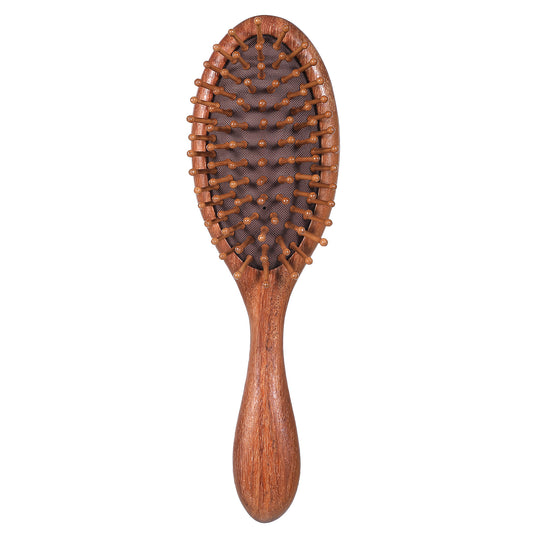 Natural wood Hair Brush Bamboo Brush Anti-Static Bamboo Massage Scalp Detangling Brushes Mini HairBrush Natural Wooden Pocket Travel Small Hairs Brushes for All Hairs, Scalp Care & Frizz Control