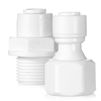 2 PCS Water Filter Quick Connector, 3/8" Male/Female Thread to 1/4", Water Filter Tubing Fittings