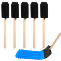 5 Pcs 1" Foam Paint Brushes, Foam Paint Brushes Wood Handle Sponge Brush for Staining DIY Craft Varnishes Painting and Cleaning