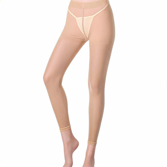 Sheer Control Top Pantyhose for Women, Footless Sheer Tights for Women (M)