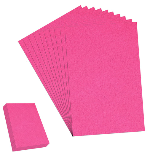10 Pieces 7" X 11" Felt Sheets Fabric for Crafts, Pink Soft Thick Stiff Craft Fabric Felt Paper Pads Sheets Pack for DIY Craft Sewing Patchwork Art Projects