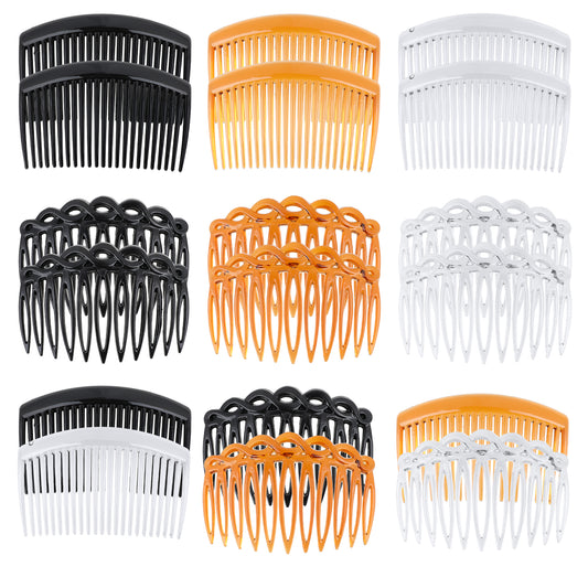 18 Pcs French Side Hair Comb, Small French Twist Hair Comb Clips with 23/11 Teeth for Multiple Hairstyles Women Styling Accessories for Thick Fine styling Combination(Black, Transparent, Brown)