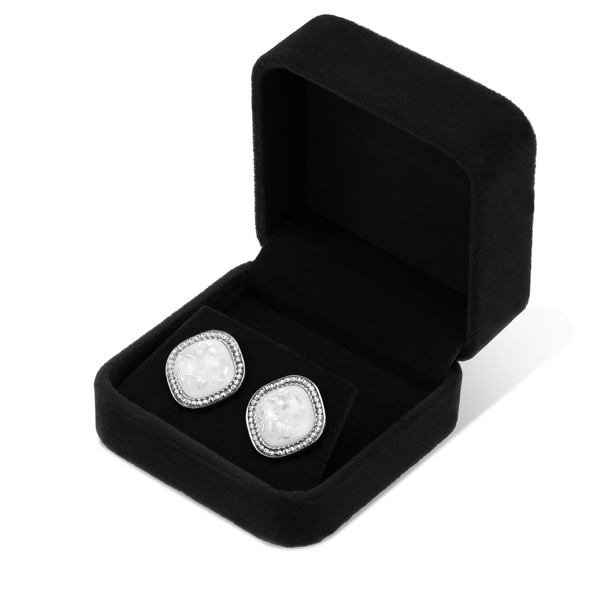 Xthrotsenk Velvet Earring Gift Boxes Black Jewelry Box Small Earring Storage Case Necklace Pendant Jewelry Display Box for Proposal, Wedding, Engagement, Birthday