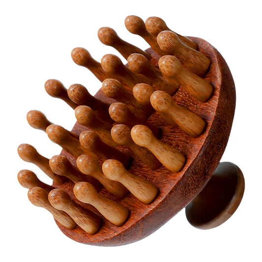 Wooden Scalp Massager Comb Manual Hair Scrubber, Head Massage Brush Scalp Massager Tool, Gua Sha Brushes Handheld Body Massage Tool for Woman Men Wet Dry Hair Brush Scalps Care