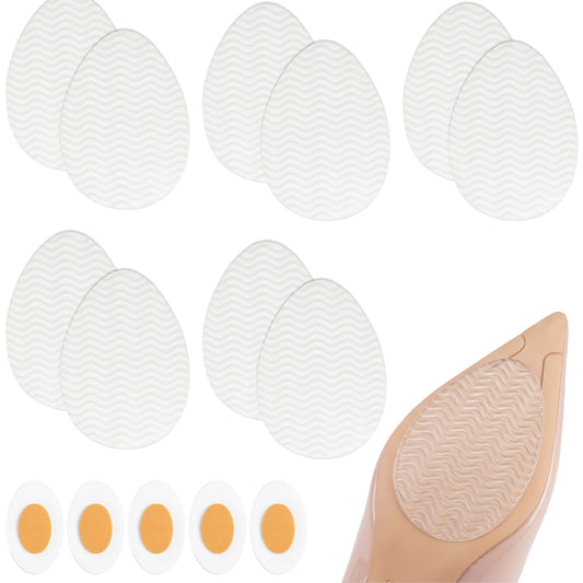 5 Pairs Clear Non-Slip Shoe Pads & Heel Anti-wear Sticker, Non-Slip Shoes Pads Sole Protectors Silicone Heel Protector for Stilettos Dress Shoes Noise Reduction