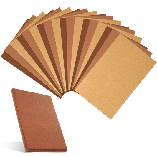 Brown Felt Sheets, 18 PCS 20 X 30Cm Felts Sheets for Crafts Thin Craft Felt Paper Non-Woven Stiff Sewing Felts Fabric Sheet for DIY Art Craft Sewing Patchwork Projects Making
