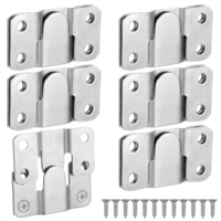 12Pcs Flush Mount Bracket, Heavy Duty Photo Frame Hook, Stainless Steel Photo Frame Hook Picture Hanger, Bracket Furniture Connector, Headboard Wall Mounting Brackets