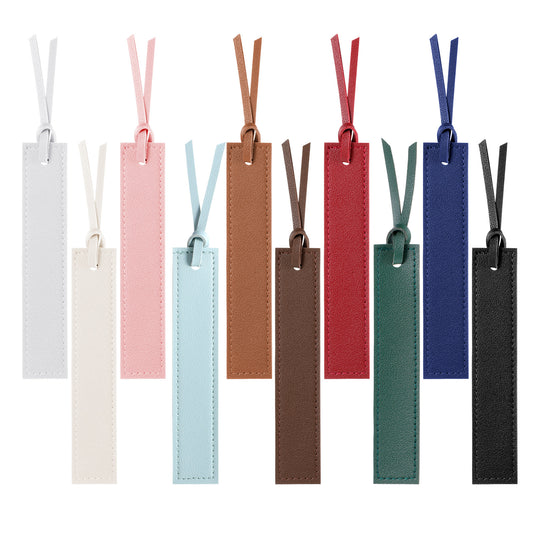 10 Pcs Classic Style Leather Bookmark, Bookmarks With Leather Rope Leathers Bookmarks With Tasse Page Markers Reading Gifts Classic Stitched Bookmark for Book Lovers, Readers, Book Marks for Men Women