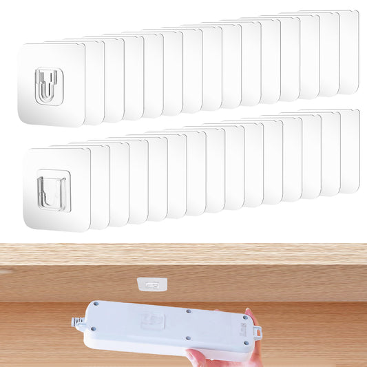 salbsever 15 Pairs Double Sided Adhesive Wall Hooks, No Damage Without Traces Strong Self-Stick Hooks, Small No Drill Hooks for Hanging Bathroom Kitchen Office Utensils and Hanging Picture Frames