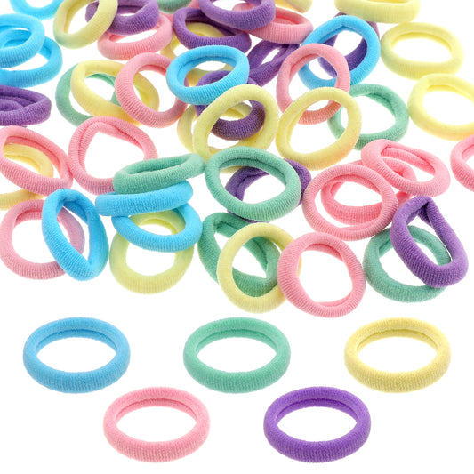 200 Pcs Colored Nylon Hair Bands, Colorful Nylon Elastics Hair Tie Rubber Bands for Hair Small Rubber Bands Colorful Hair Ties Cotton Hair Ties No Damage Hair Ties for Ponytail Holder Accessories