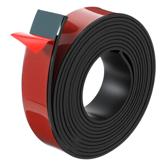 Rubber Strips with Adhesive Backing, 25mm(W) x 2mm(T) x 3 Meter(L) Long Solid Rubber Seal Strip Neoprene Rubbers Tape Roll for DIY Gaskets Pads Seals Crafts Protection Warehouse Flooring