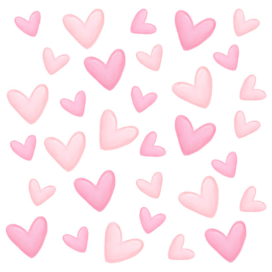 80 Pcs Pink Heart Wall Decals Romantic Love Wall Stickers DIY Removable Heart Walls Stickers PVC Girls Room Decoration for Anniversary Bedroom Living Room Art Home Decorations