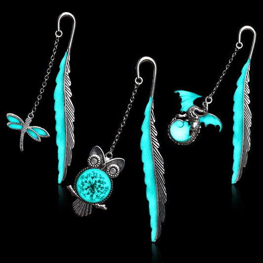 Luminous Feather Bookmarks